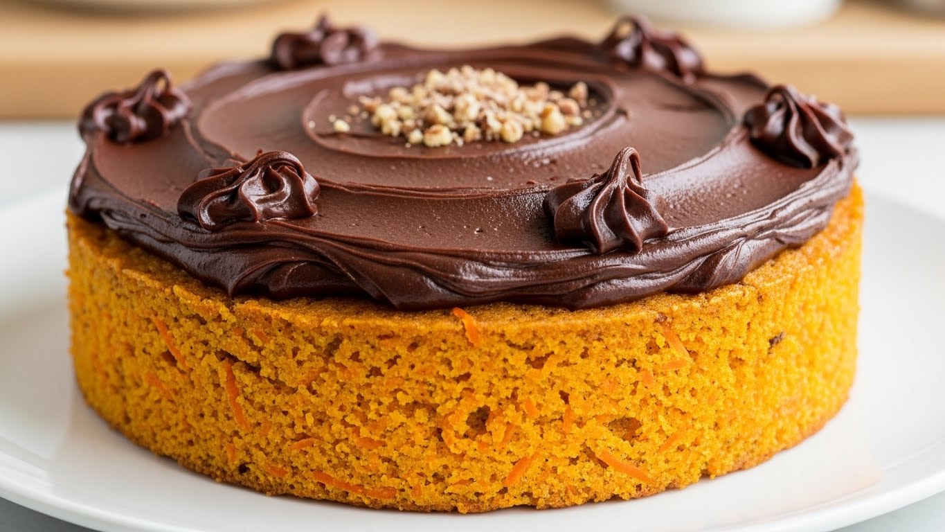 Bolo de Cenoura com Cobertura de Chocolate