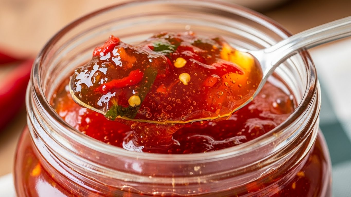 Geléia Agridoce de Pimenta Dedo-de-Moça, Maçã e Gengibre