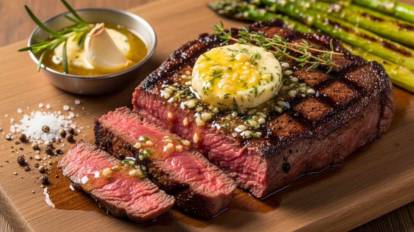 Bife Rápido na Manteiga de Alho e Ervas