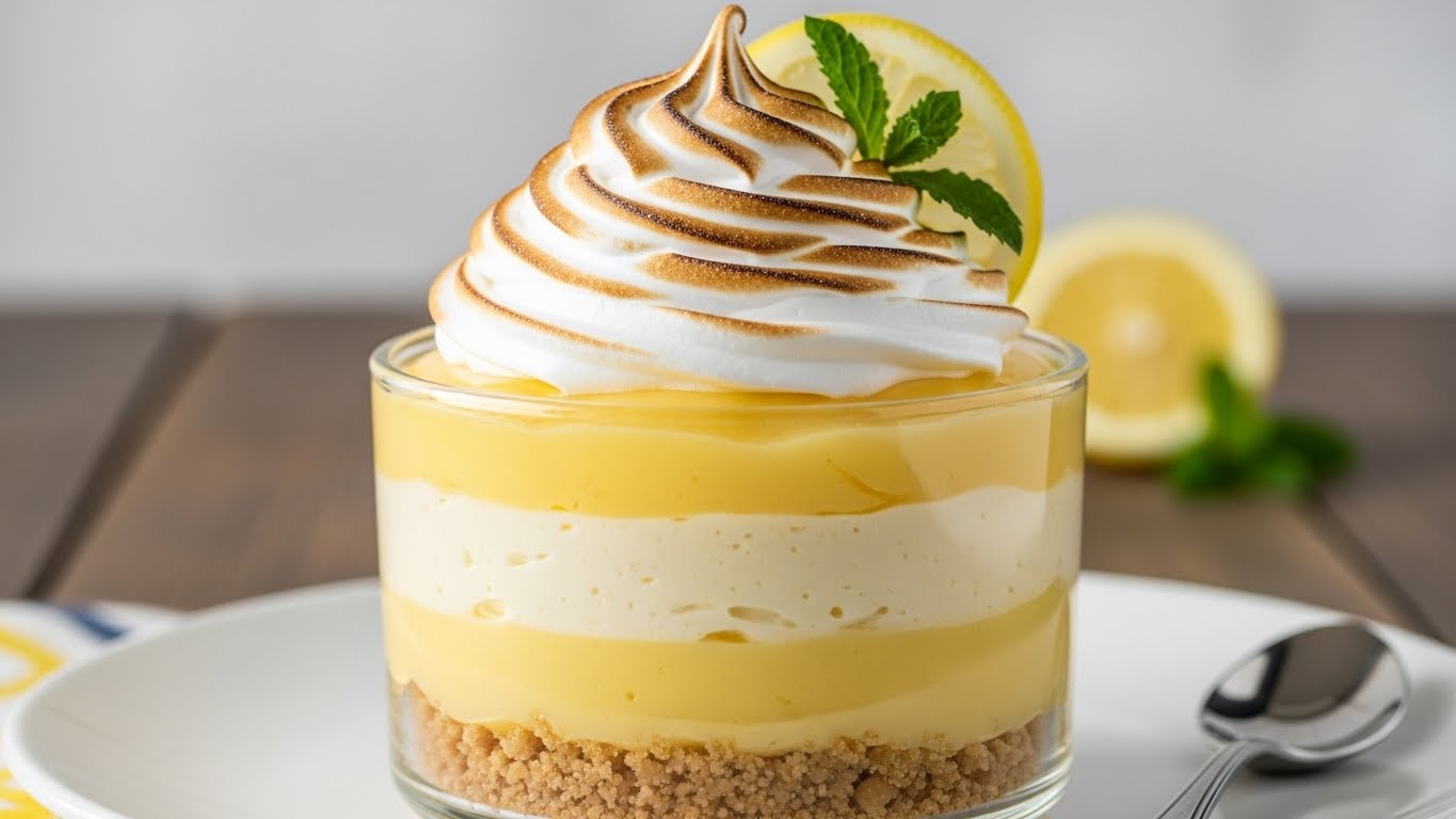 Suspiro de Limão Cremoso em Camadas (4 Ingredientes)