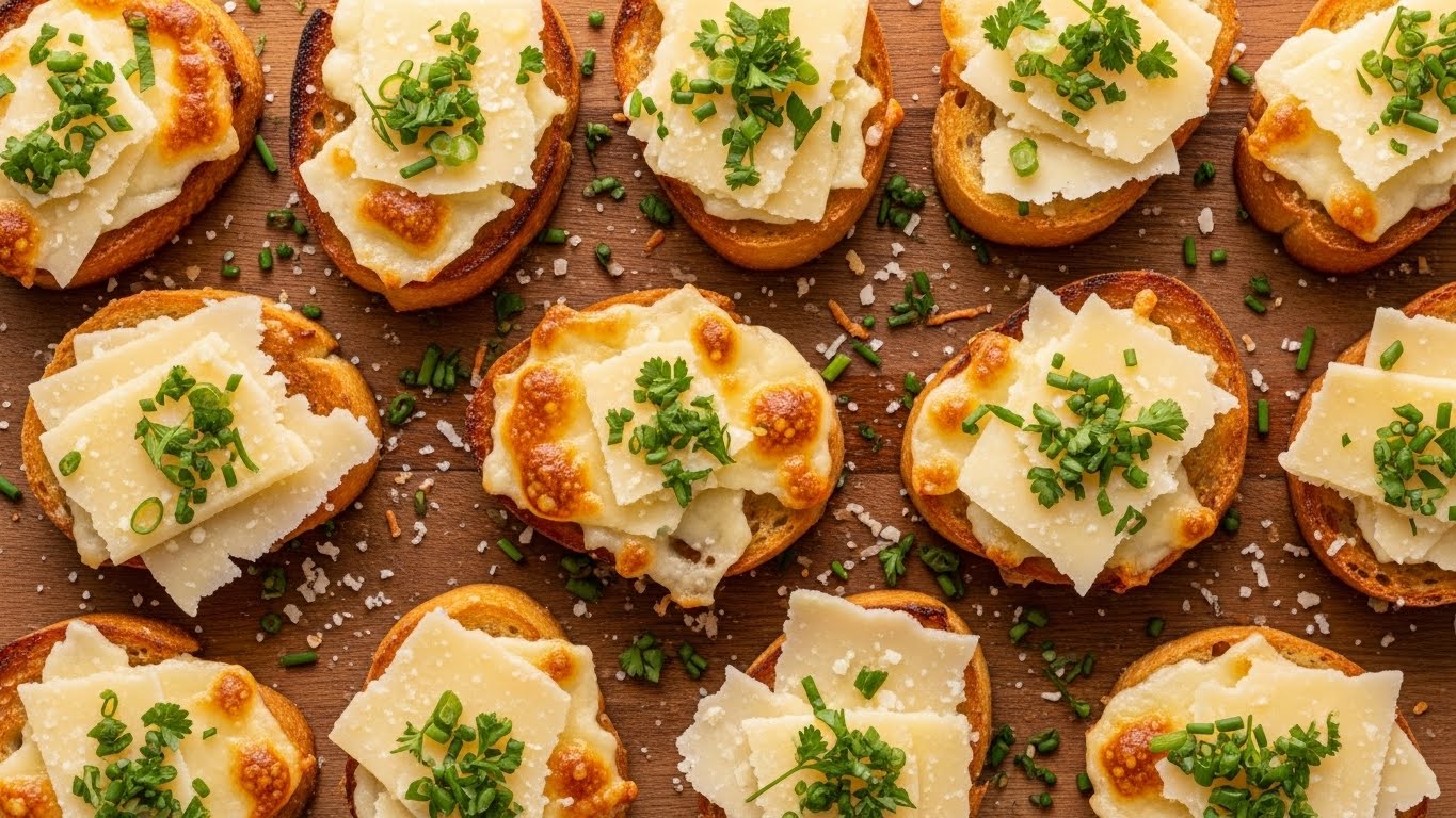 Crostini Rápido de Parmesão e Ervas