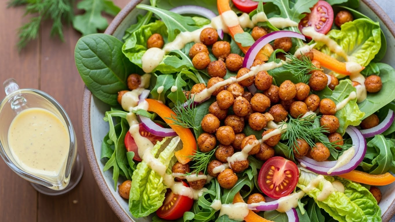 Salada Crocante de Grão-de-Bico e Mostarda Doce