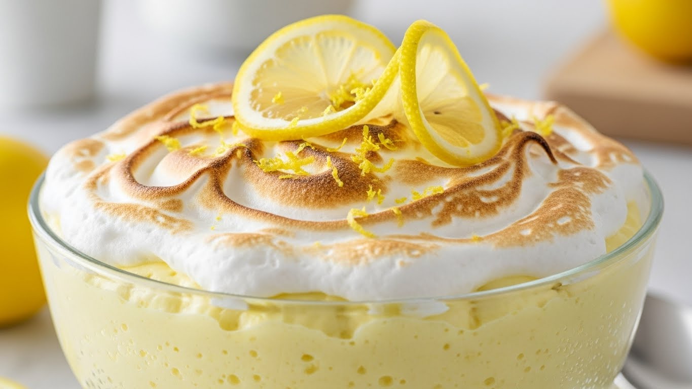Suspiro de Limão Cremoso (Mousse Rápida de 3 Ingredientes)