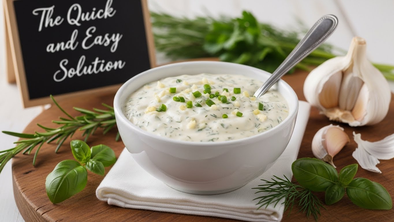 Molho Cremoso de Alho e Ervas Frescas (O Curinga Rápido)