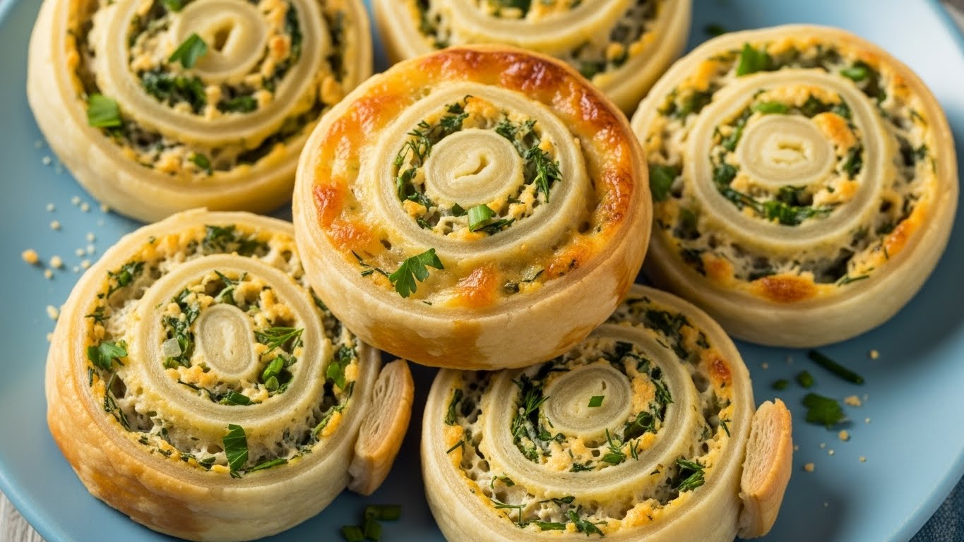 Rolinhos Cremosos de Frango e Ervas (Pinwheels)