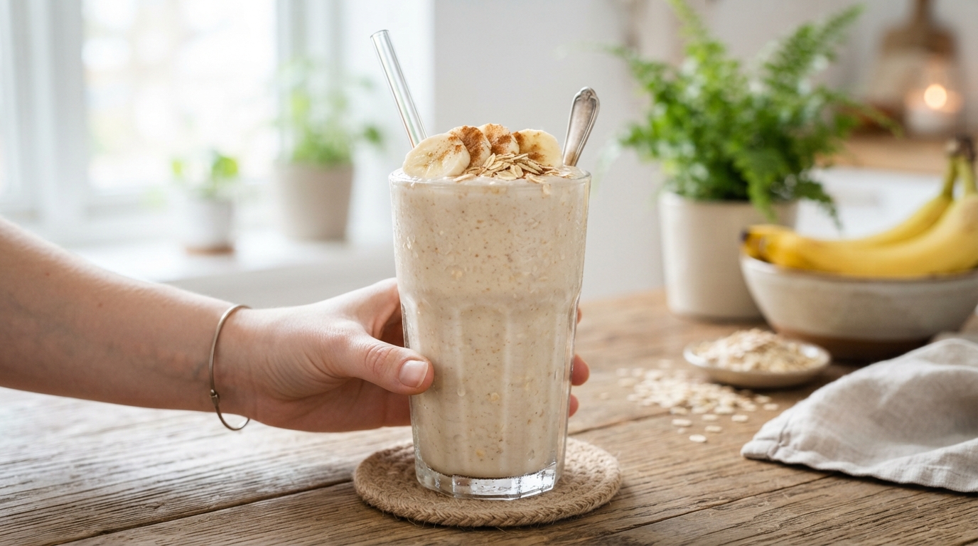 Vitamina de banana com aveia
