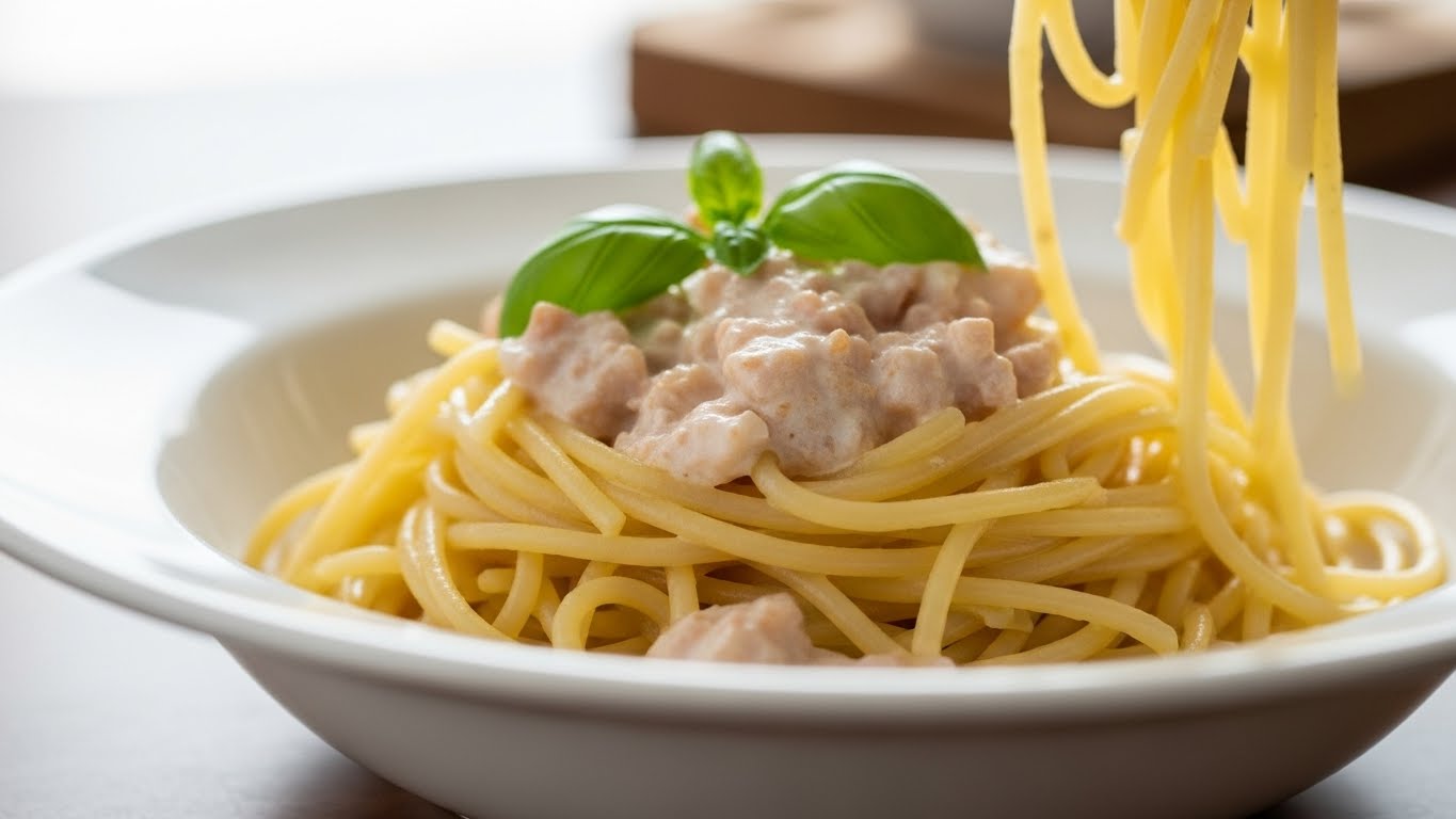 Espaguete Cremoso de Limão e Manjericão Rápido