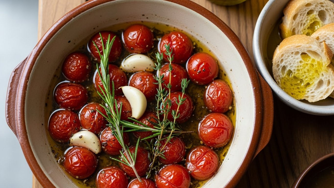 Tomates Cereja Confitados em Azeite Aromatizado