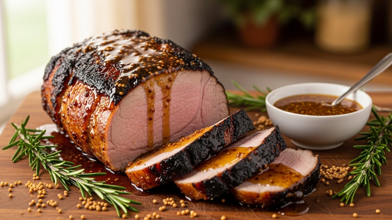 Lombo Suíno Caramelizado com Mel e Mostarda