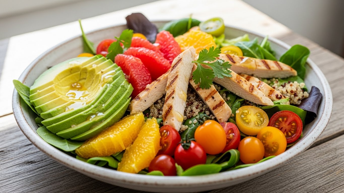 Power Bowl de Frango Cítrico e Abacate
