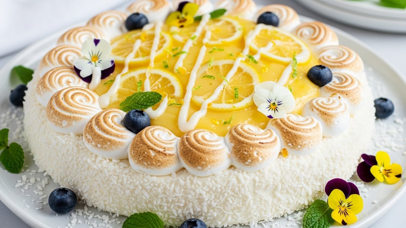 Suspiro Gelado de Limão e Coco Tropical