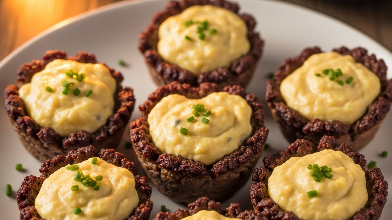 Ninhos de Carne Moída com Coração Cremoso