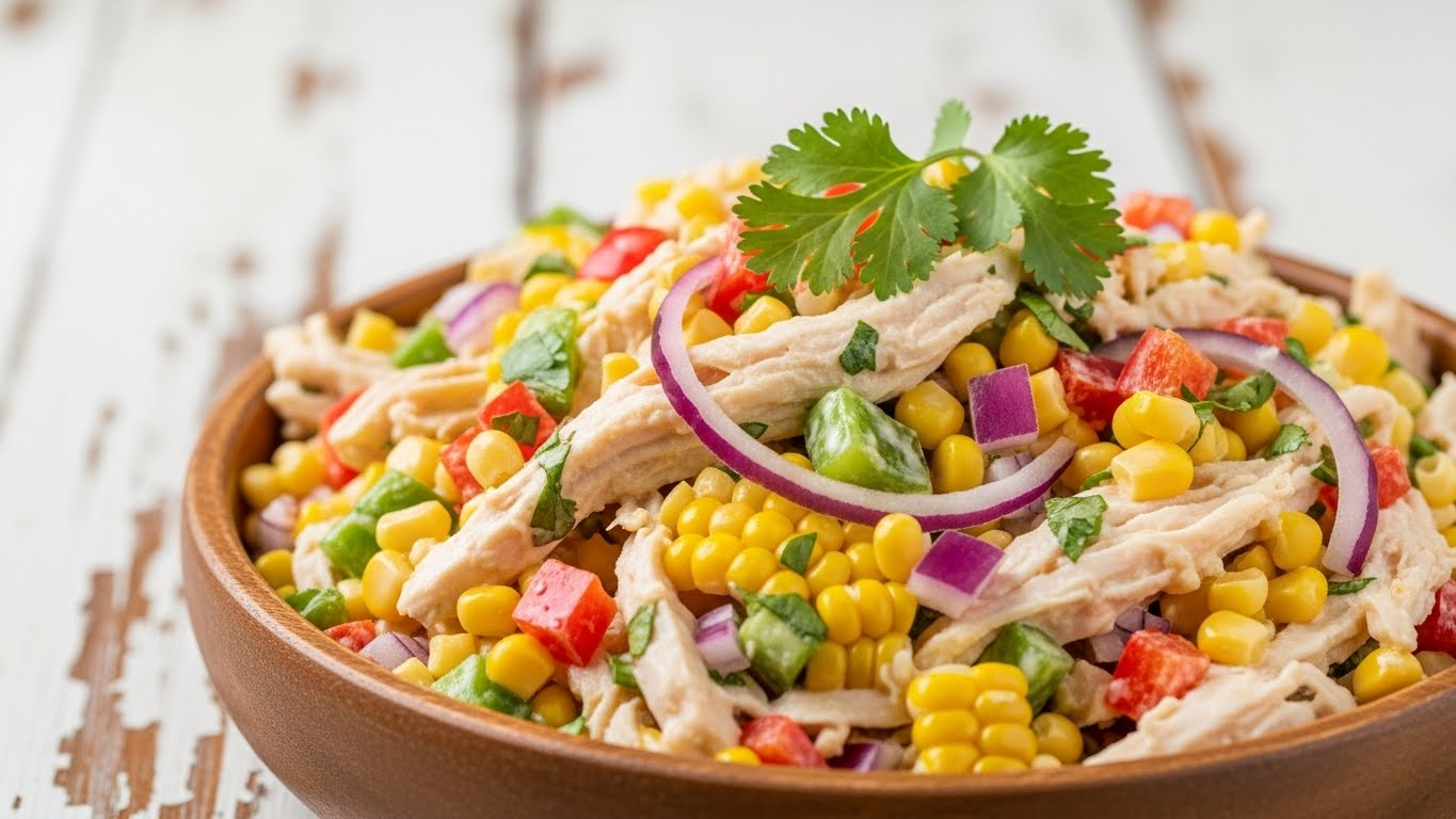 Salada Cremosa de Frango e Milho Fresco