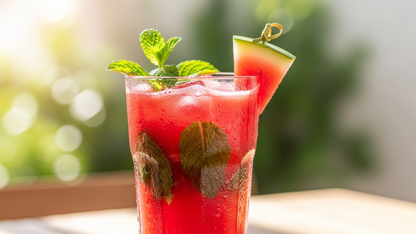 Drink de Melancia com Hortelã