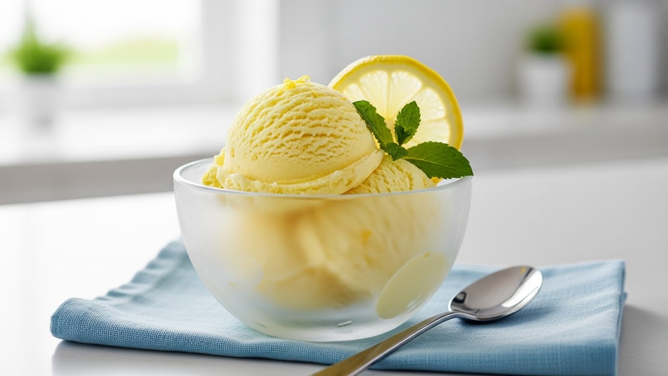 Creme Gelado de Limão Refrescante (Sem Forno)