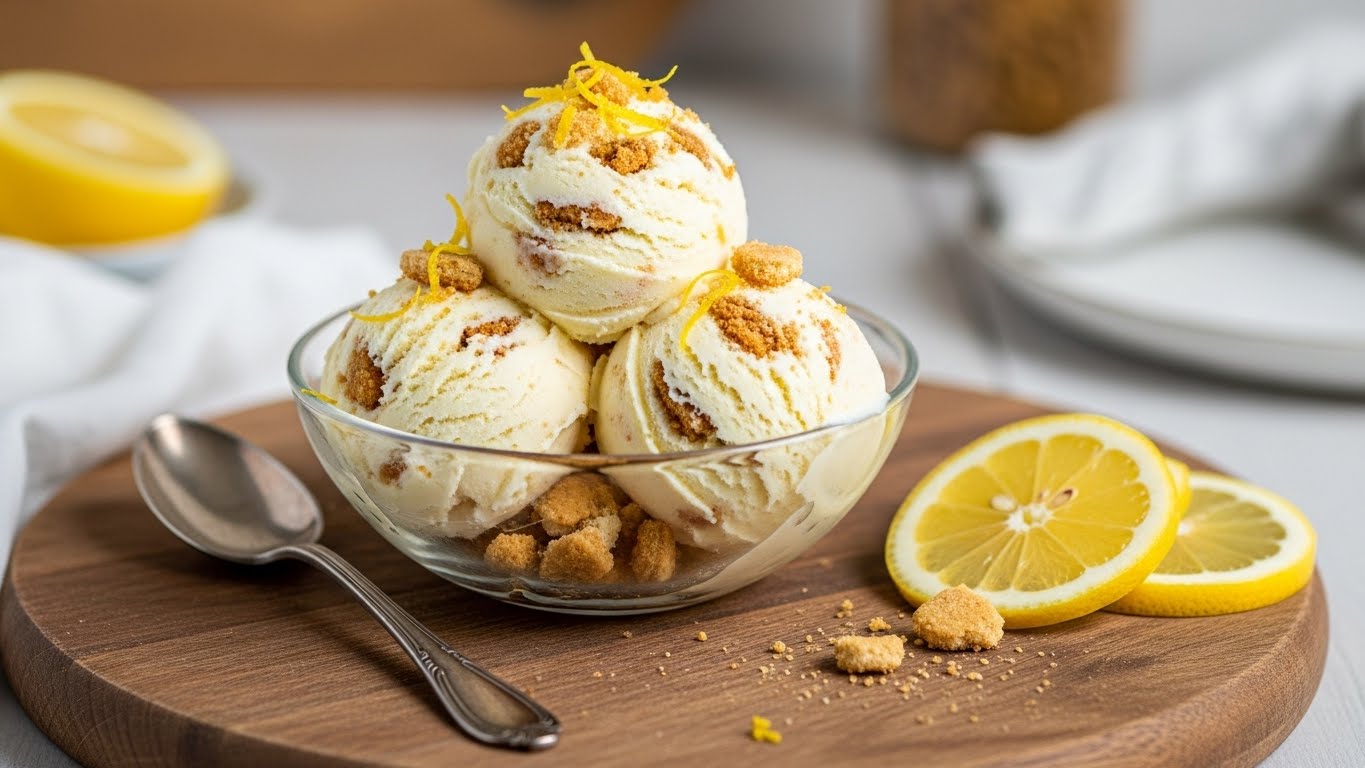 Creme Gelado de Limão e Biscoito (Sem Forno)