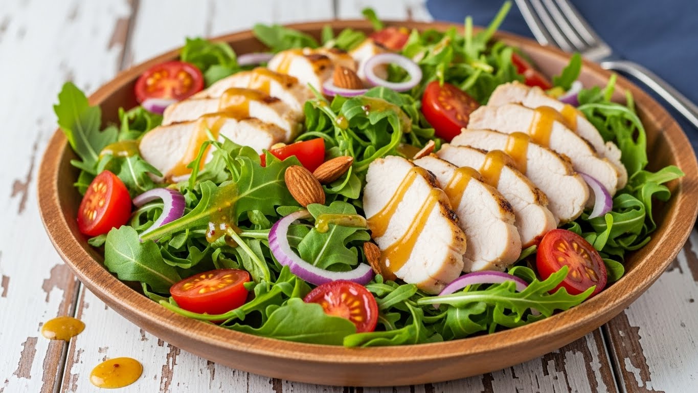 Salada de Frango Grelhado com Molho Agridoce