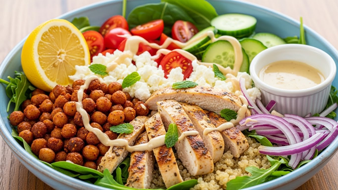 Bowl Power de Frango e Grão-de-Bico ao Limão