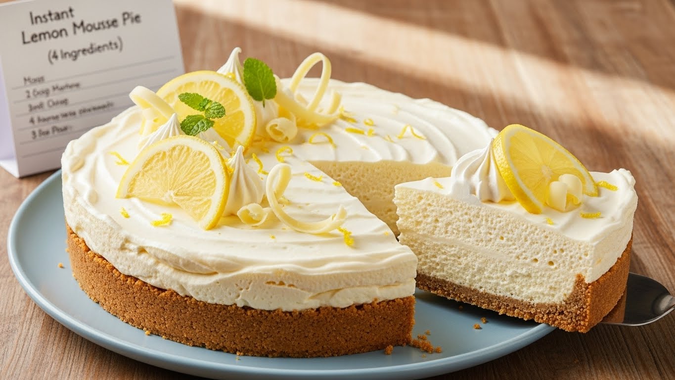 Torta Mousse de Limão Instantânea (4 Ingredientes)
