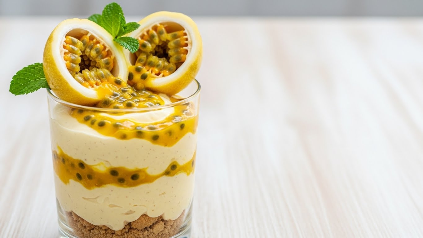 Taça Cremosa de Maracujá e Biscoito