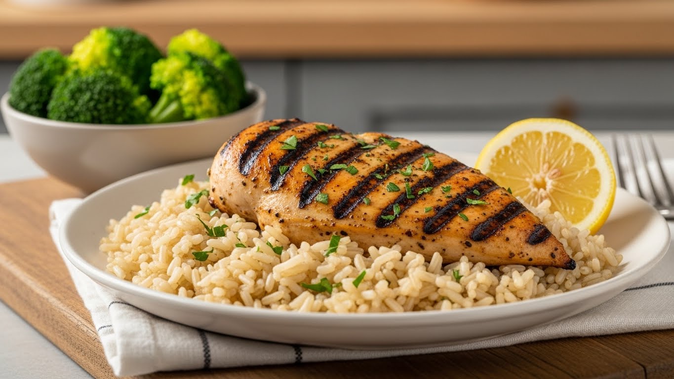 Frango Grelhado com Arroz Integral
