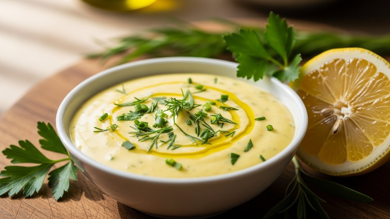 Molho Cremoso de Limão Siciliano e Ervas Frescas