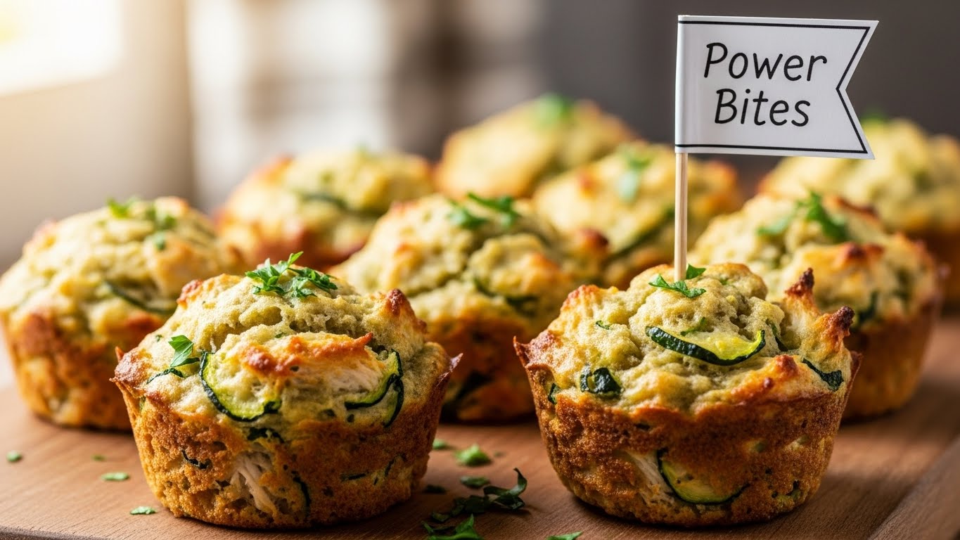 Muffins de Frango e Abobrinha Proteicos (Power Bites)