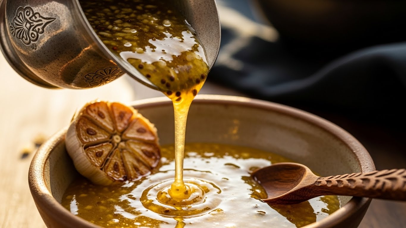 Néctar Dourado de Alho e Mostarda