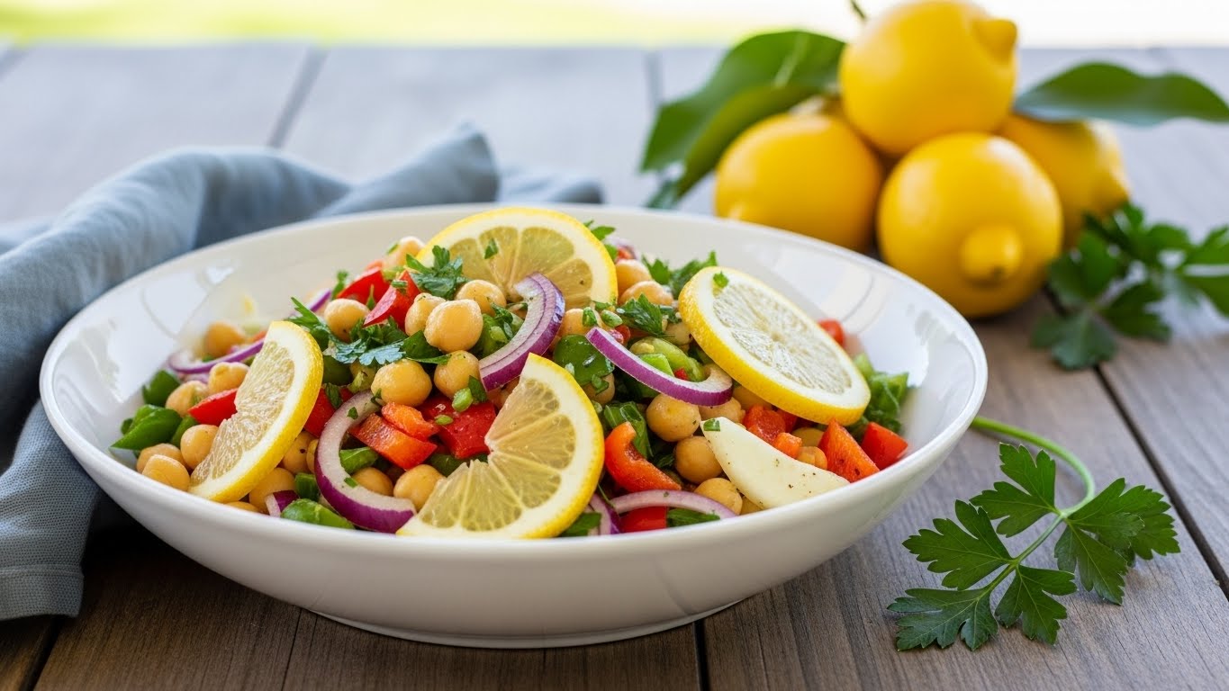Salada Refrescante de Grão de Bico e Limão Siciliano