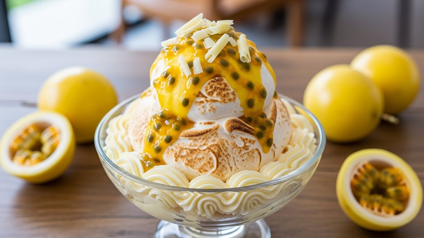 Suspiro Gelado de Maracujá e Chocolate Branco