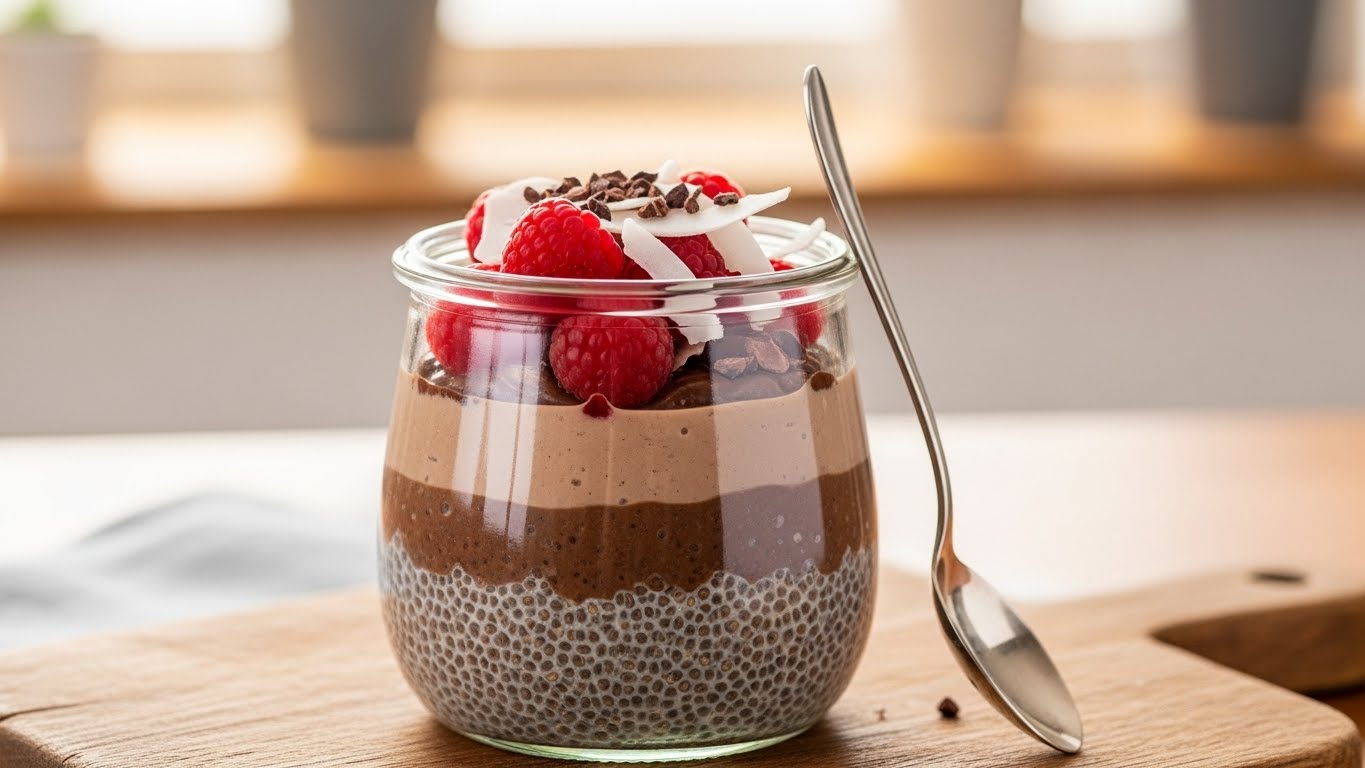 Pudim Fit de Chia com Chocolate
