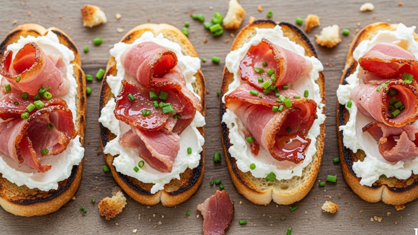 Torradas Crocantes de Presunto e Queijo Cremoso