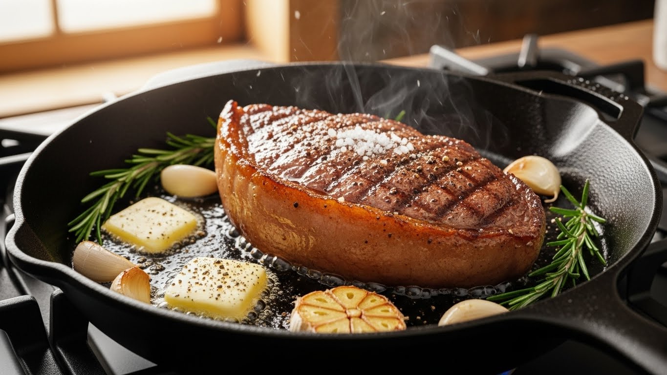 Picanha na Frigideira com Alho e Manteiga