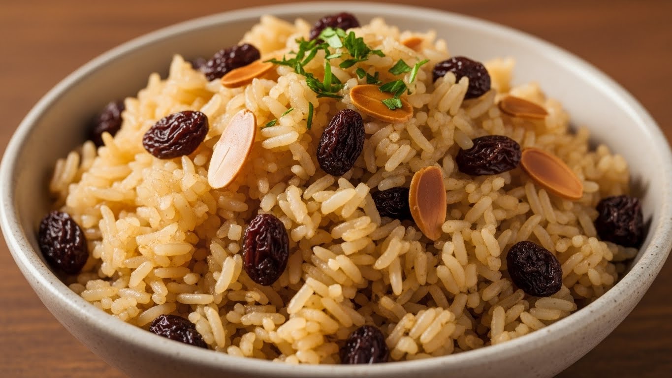 Arroz com Passas e Amêndoas