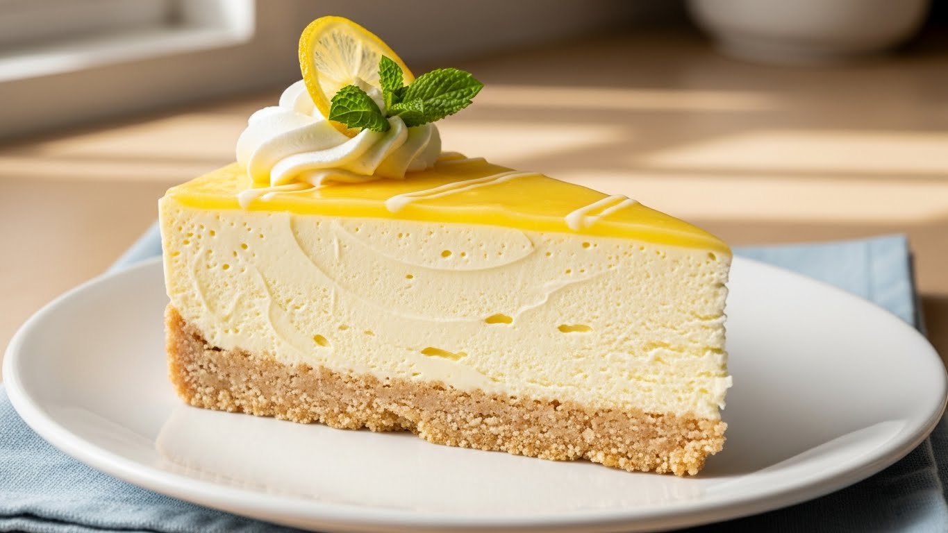 Mousse Gelada de Limão Cremoso com Crosta de Biscoito