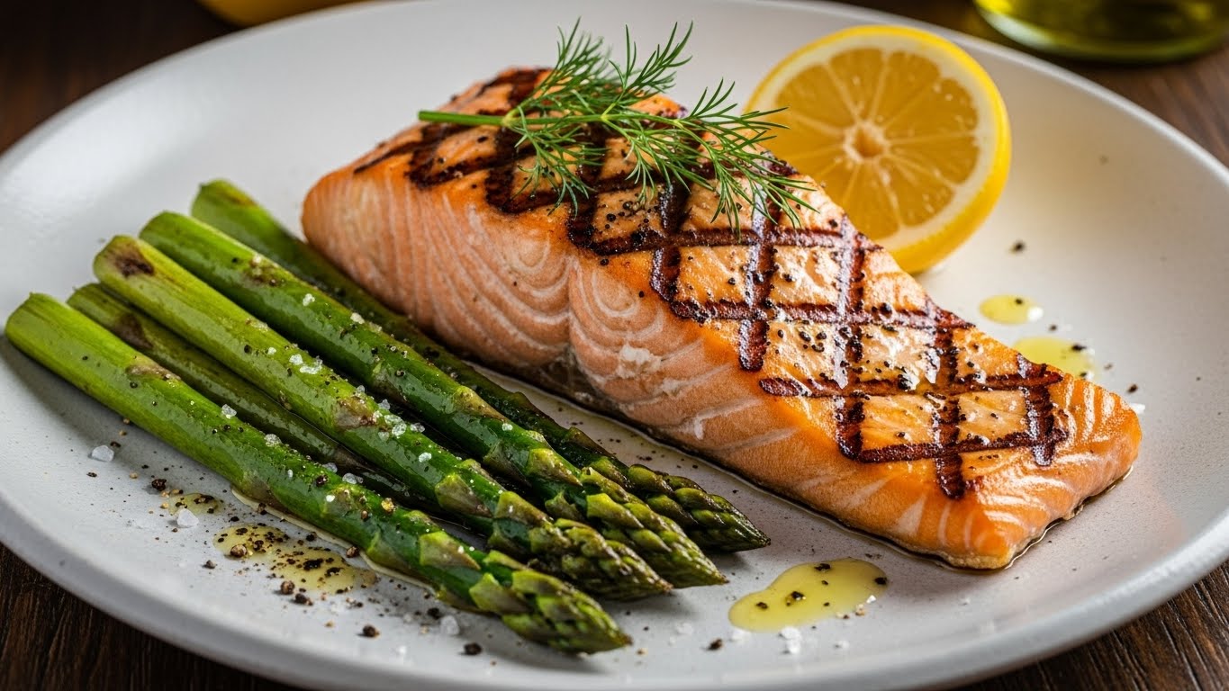 Salmão Grelhado com Aspargos