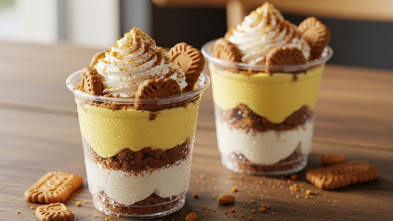 Taças Geladas de Limão Cremoso e Biscoito