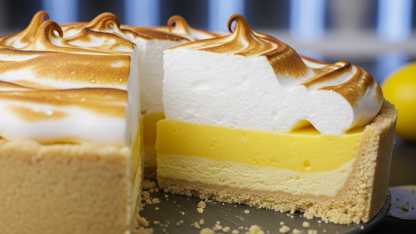 Suspiro de Limão Cremoso em Camadas (Torta Gelada Rápida)