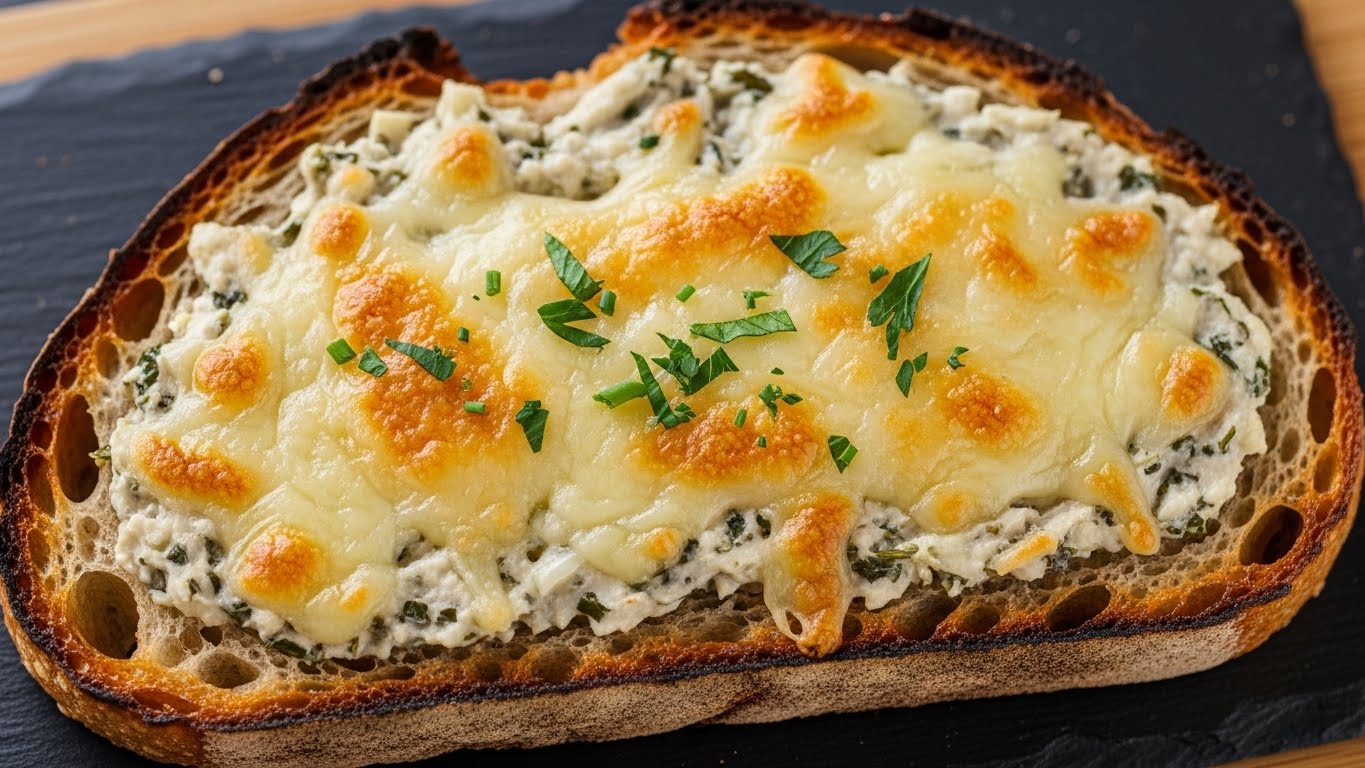 Torrada Cremosa de Alho e Queijo Rústico