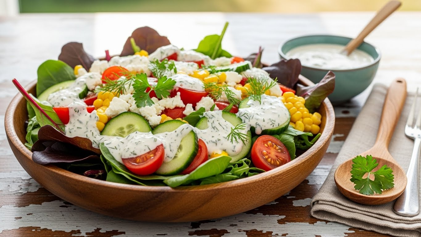 Frescor do Campo: Salada Cremosa de Verão