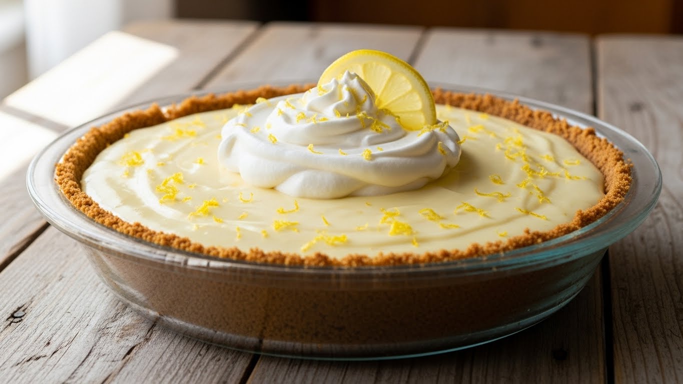 Torta Mágica de Limão na Travessa (No-Bake)