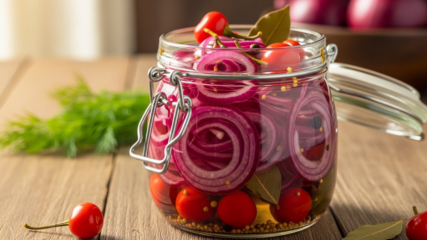 Conservas de Cebola Roxa Agridoce e Pimenta Biquinho