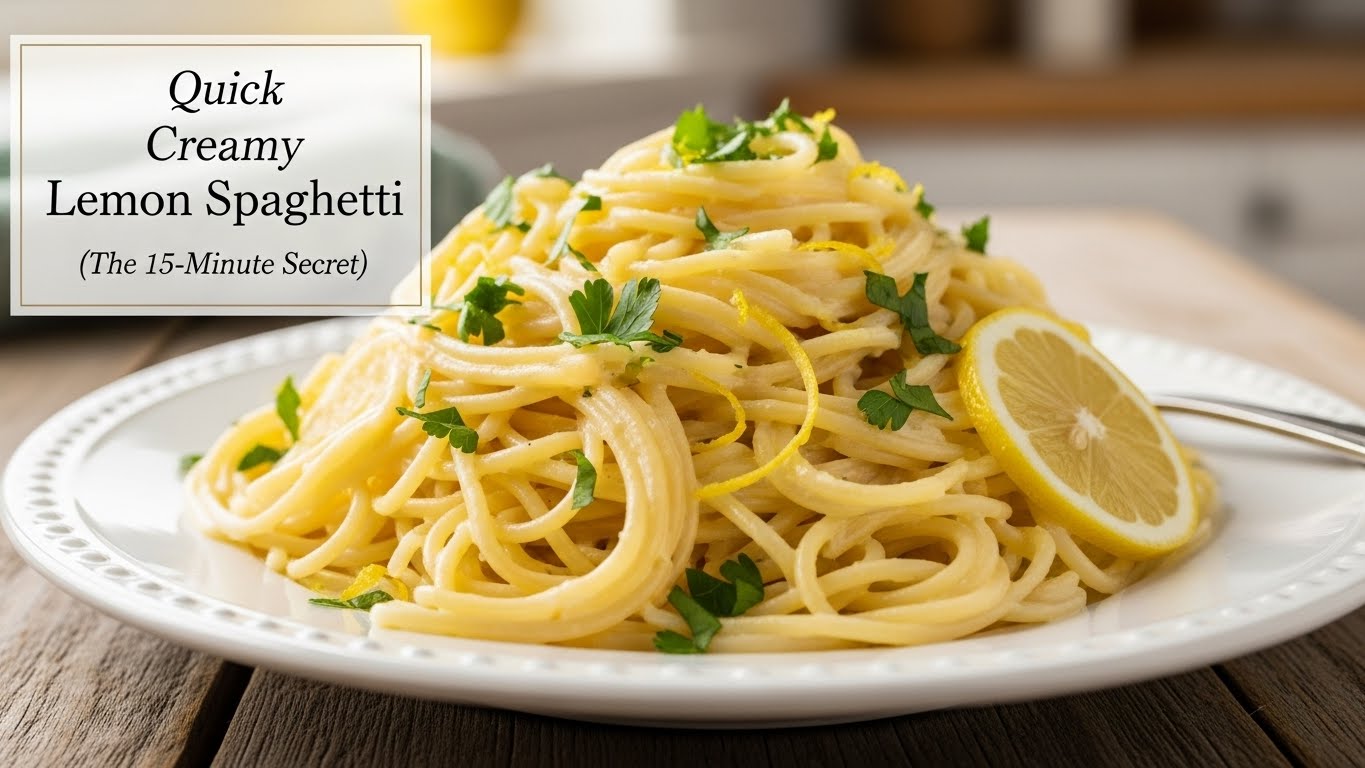 Spaghetti ao Limone Cremoso Rápido (O Segredo de 15 Minutos)